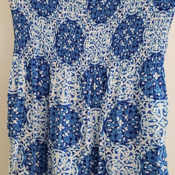 Blue and White Soho flowy bandeau top - Picture 3 of 6